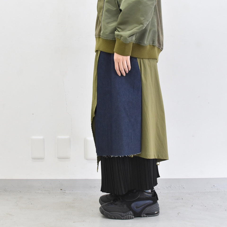 STOF / Trompe l’oeil Layer Skirt - KHAKI
