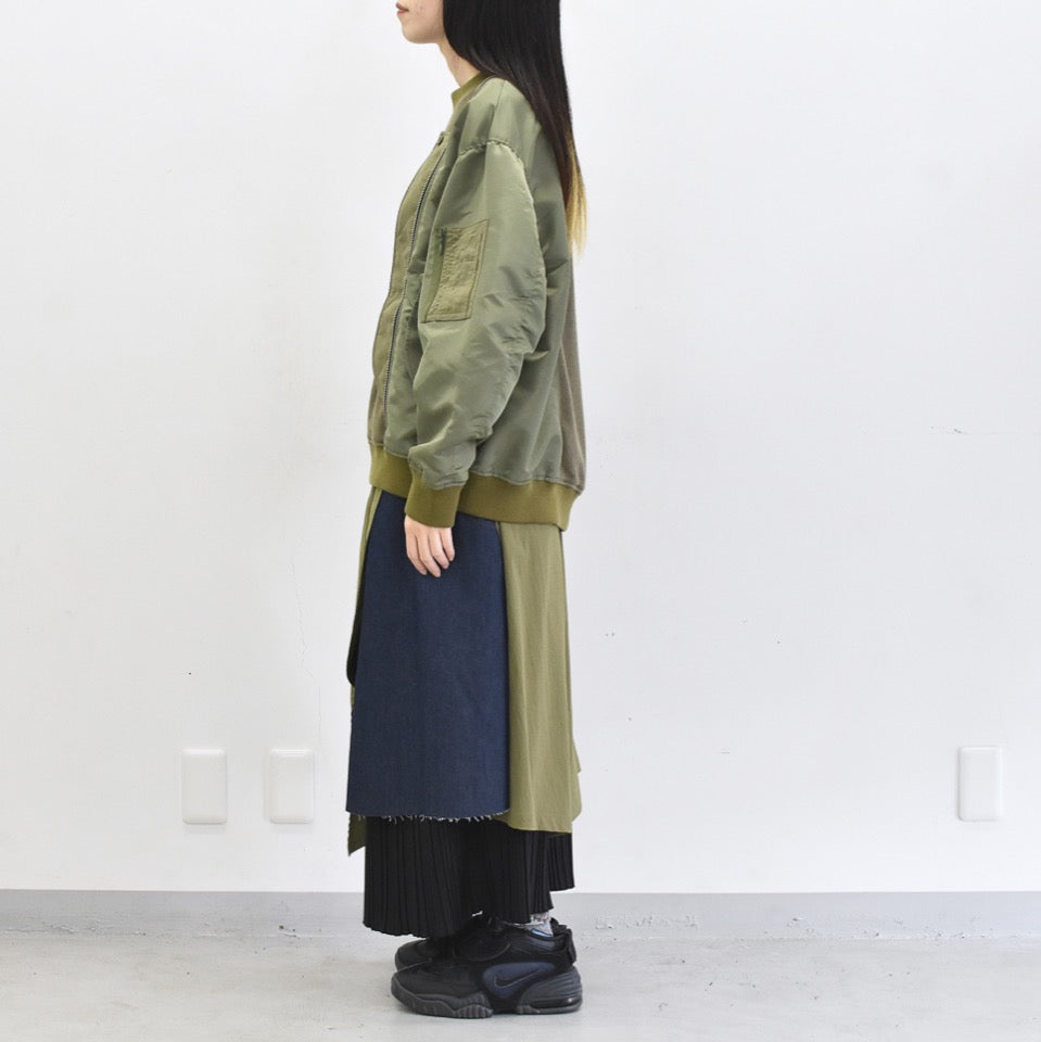 STOF / Trompe l’oeil Layer Skirt - KHAKI
