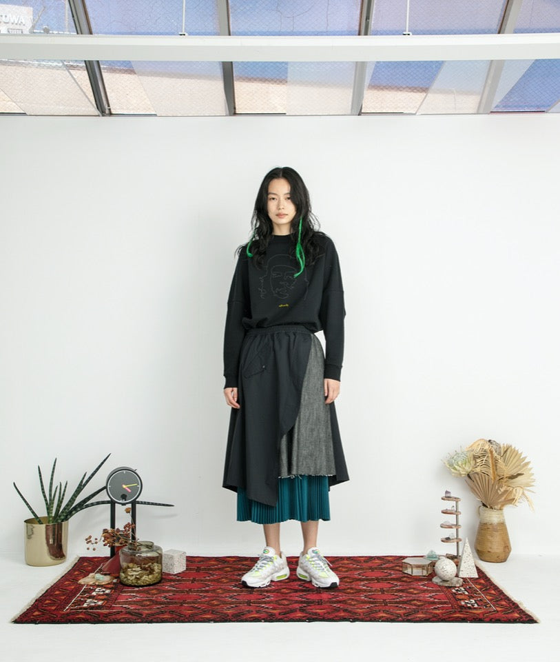 STOF / Trompe l’oeil Layer Skirt - BLACK