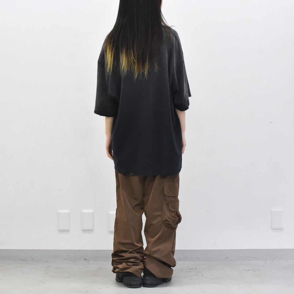 THE JEAN PIERRE / Pigmentdye Grunge Destroy SS TEE - FADE BLACK