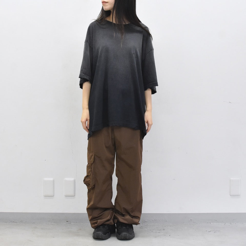 THE JEAN PIERRE / Pigmentdye Grunge Destroy SS TEE - FADE BLACK