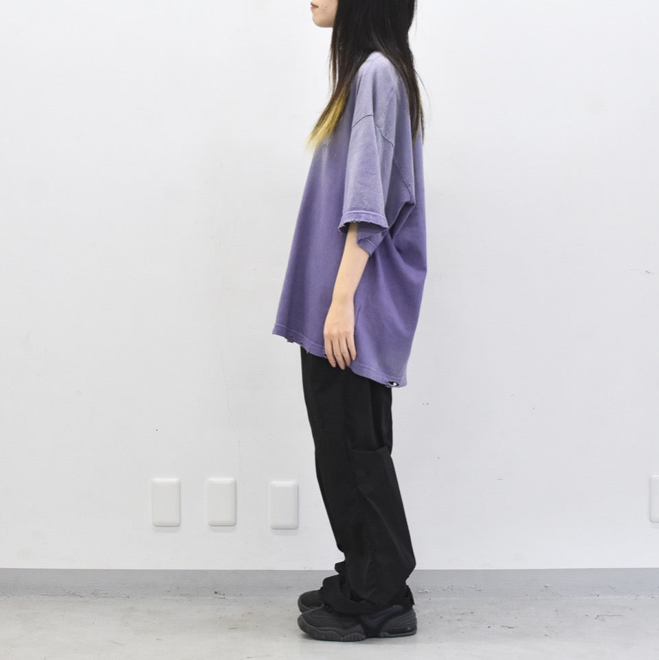 THE JEAN PIERRE / Pigmentdye Grunge Destroy SS TEE - PURPLE