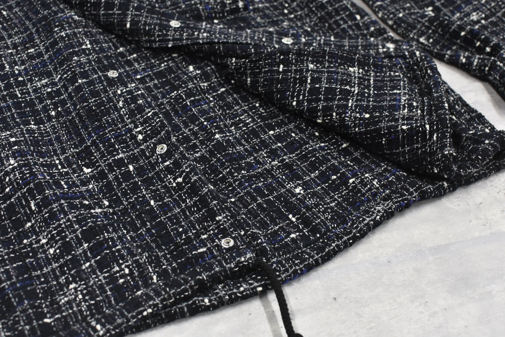 THE JEAN PIERRE / Tweed Dove Coach Shirt - MIDNIGHT BLK