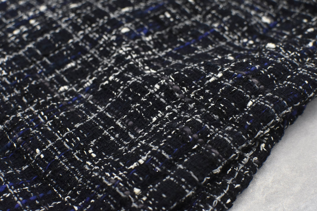 THE JEAN PIERRE / Tweed Dove Coach Shirt - MIDNIGHT BLK