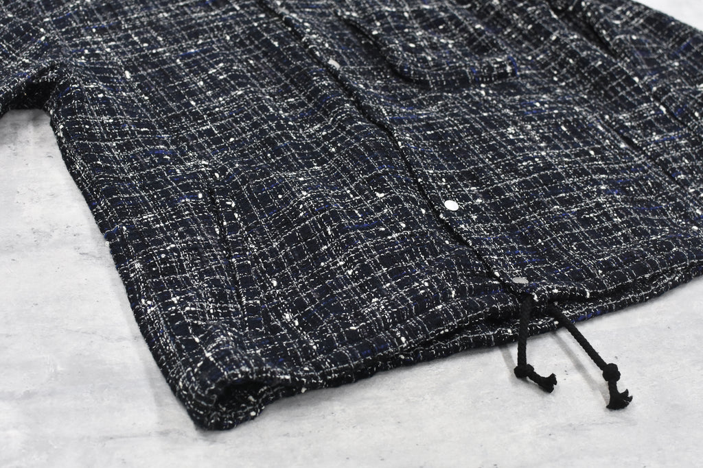 THE JEAN PIERRE / Tweed Dove Coach Shirt - MIDNIGHT BLK