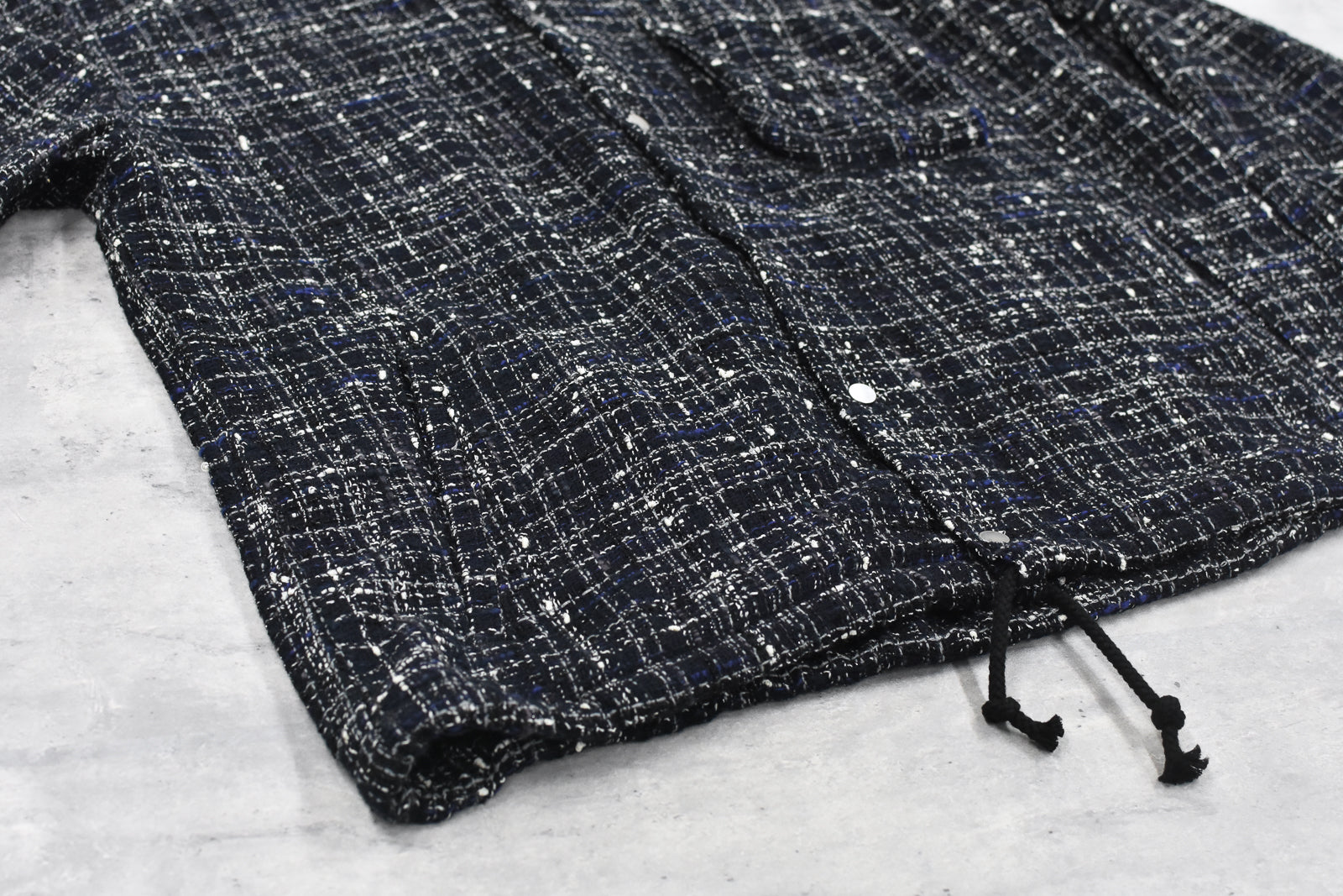 THE JEAN PIERRE / Tweed Dove Coach Shirt - MIDNIGHT BLK
