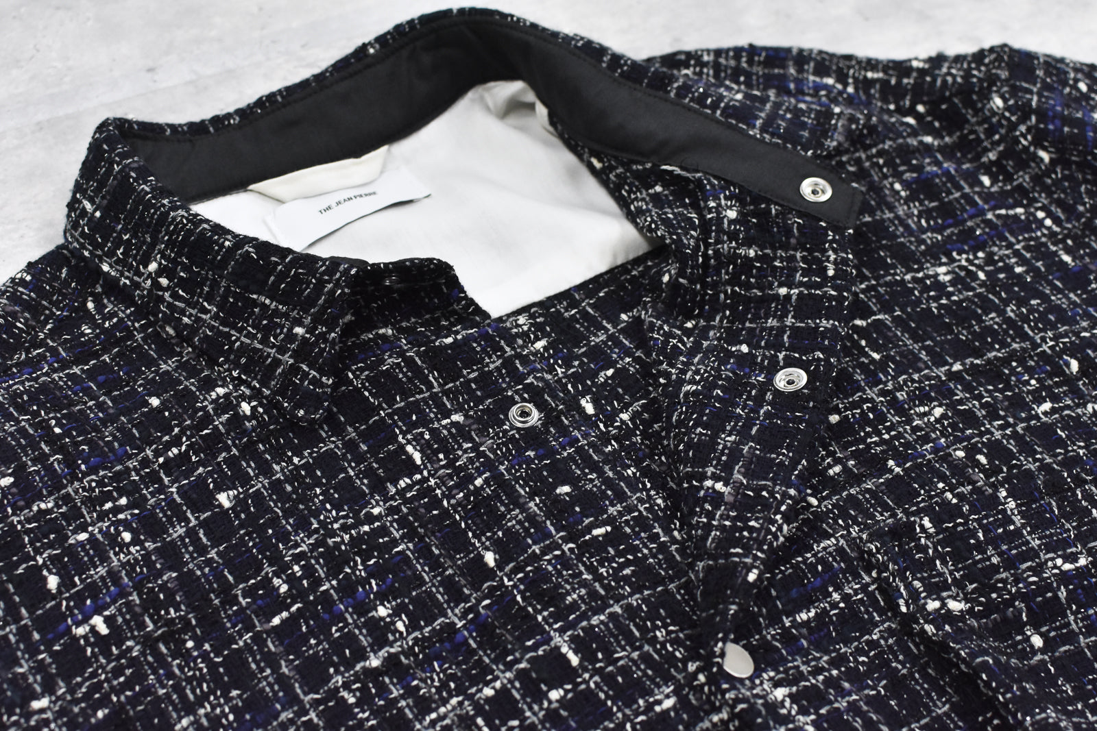 THE JEAN PIERRE / Tweed Dove Coach Shirt - MIDNIGHT BLK
