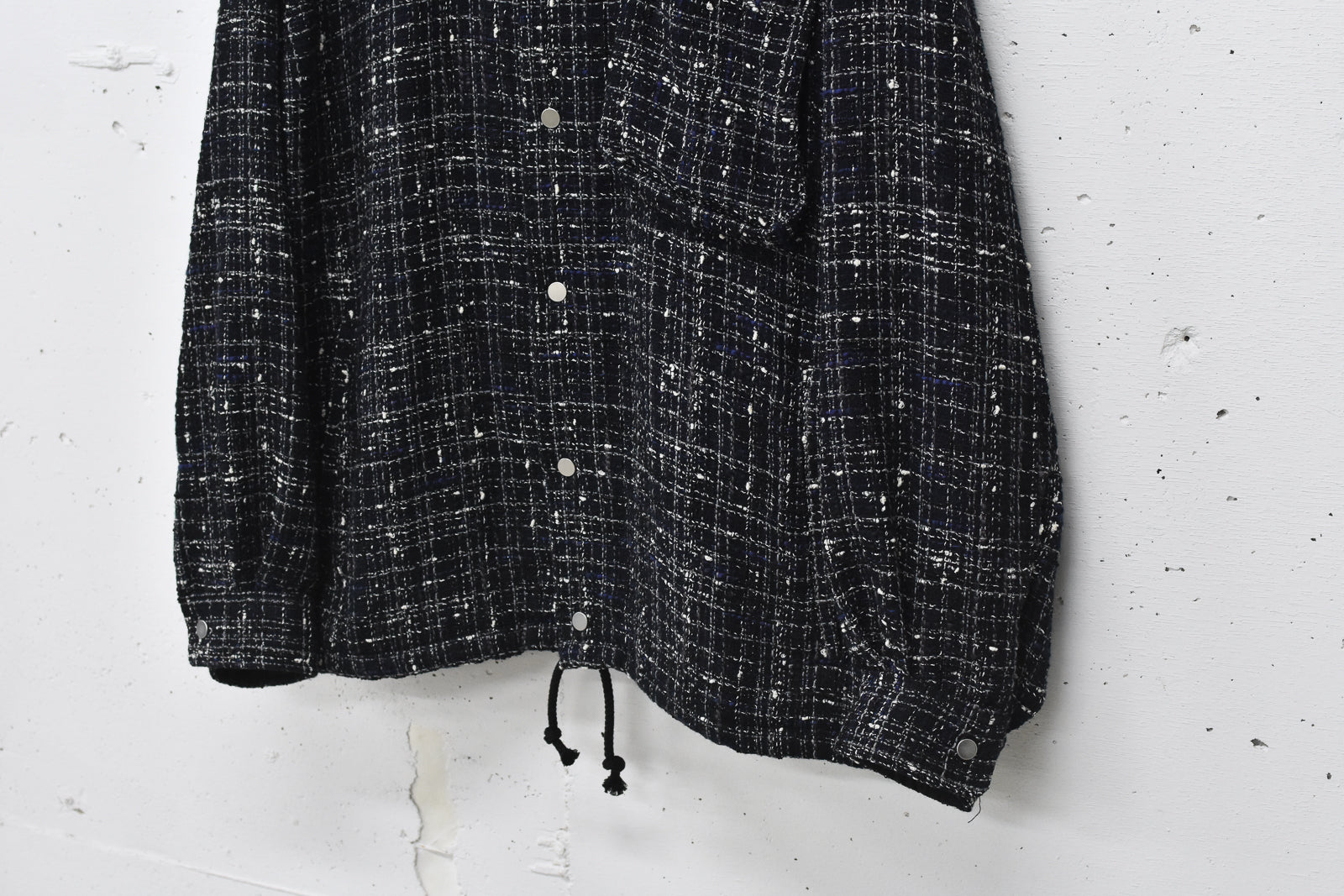 THE JEAN PIERRE / Tweed Dove Coach Shirt - MIDNIGHT BLK