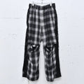THE JEAN PIERRE / 3Tuck Easy Plaid Trouser - BLACK