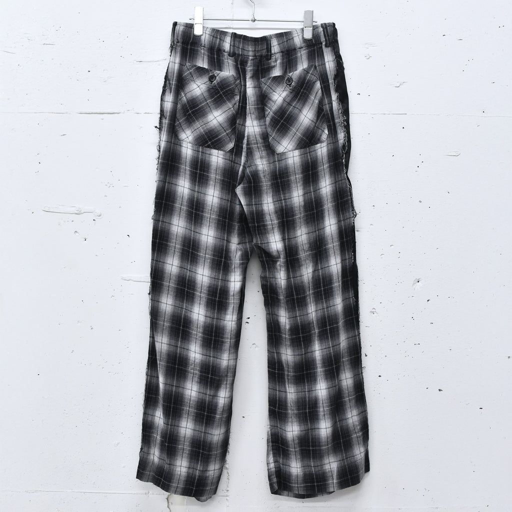 THE JEAN PIERRE / 3Tuck Easy Plaid Trouser - BLACK