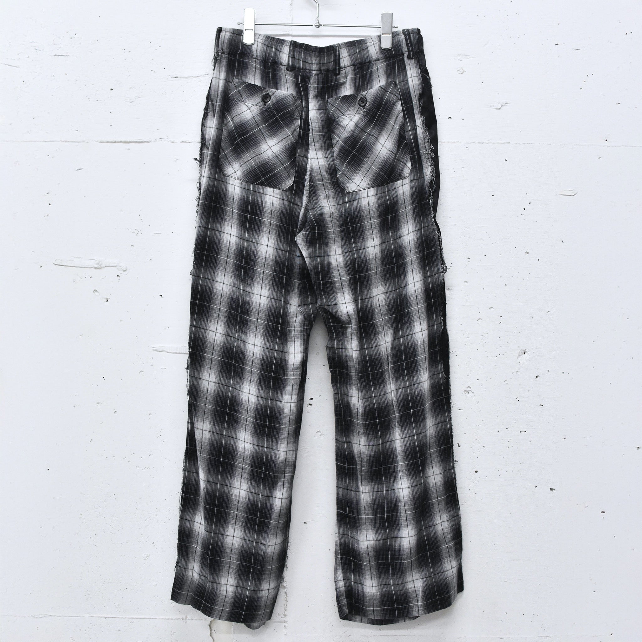 THE JEAN PIERRE / 3Tuck Easy Plaid Trouser - BLACK