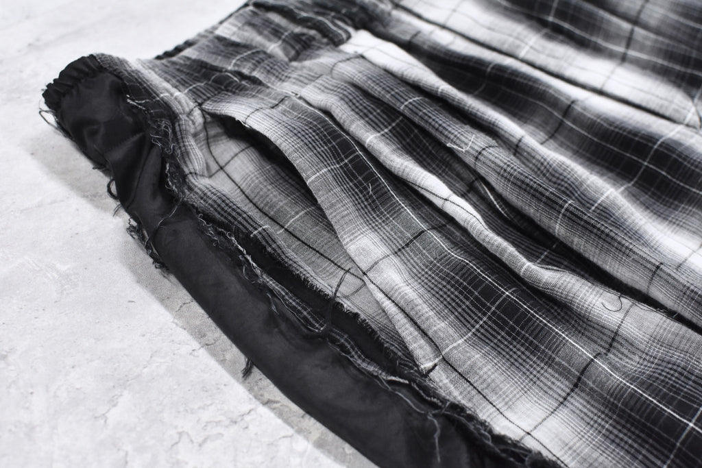 THE JEAN PIERRE / 3Tuck Easy Plaid Trouser - BLACK