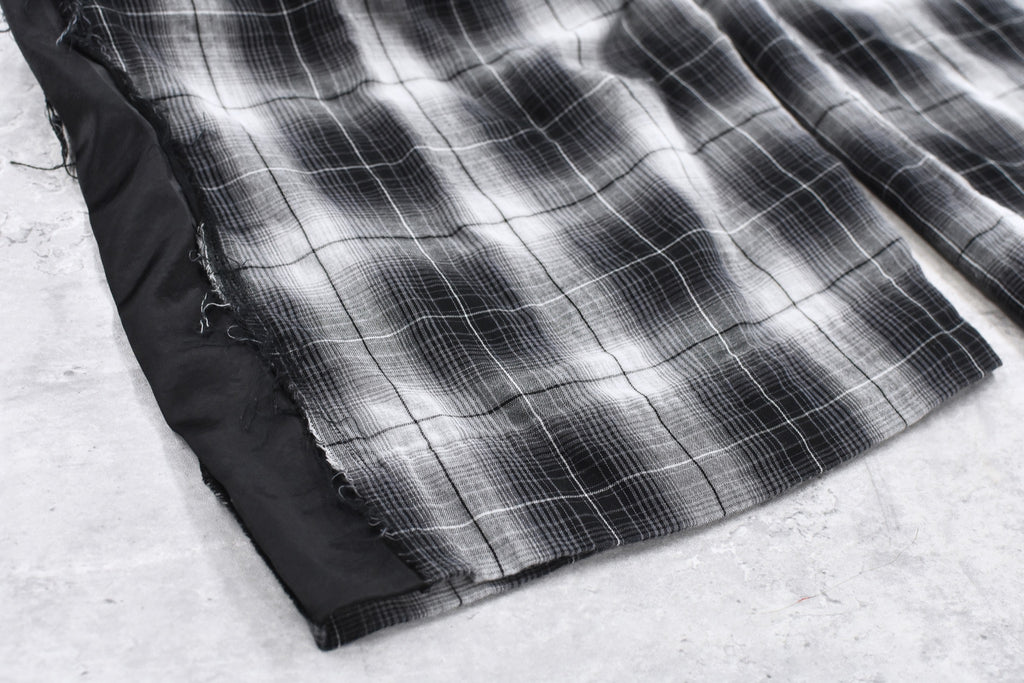 THE JEAN PIERRE / 3Tuck Easy Plaid Trouser - BLACK