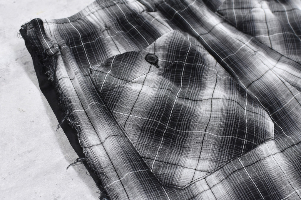 THE JEAN PIERRE / 3Tuck Easy Plaid Trouser - BLACK