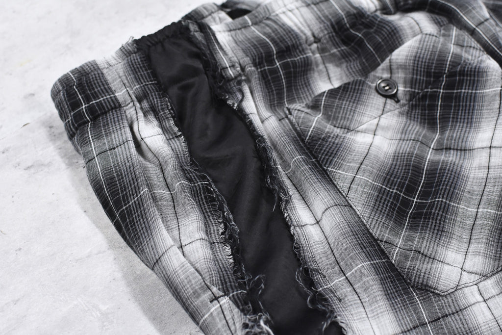 THE JEAN PIERRE / 3Tuck Easy Plaid Trouser - BLACK