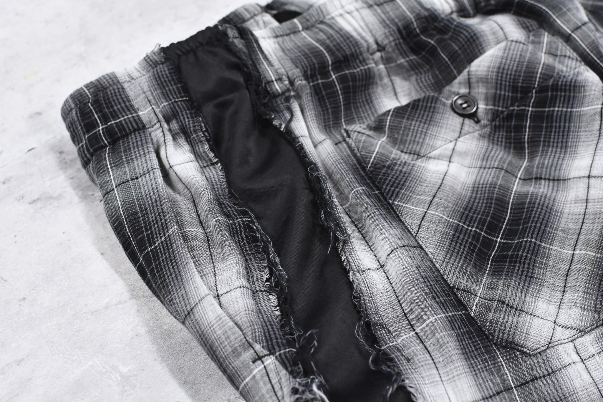 THE JEAN PIERRE / 3Tuck Easy Plaid Trouser - BLACK