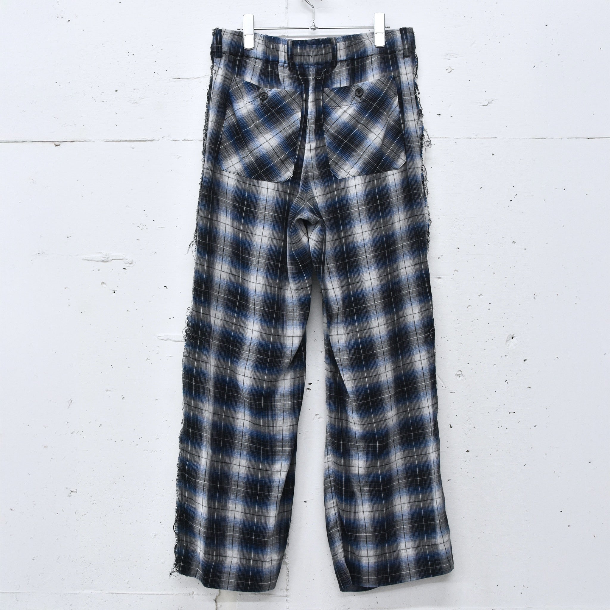 THE JEAN PIERRE / 3Tuck Easy Plaid Trouser - BLUE