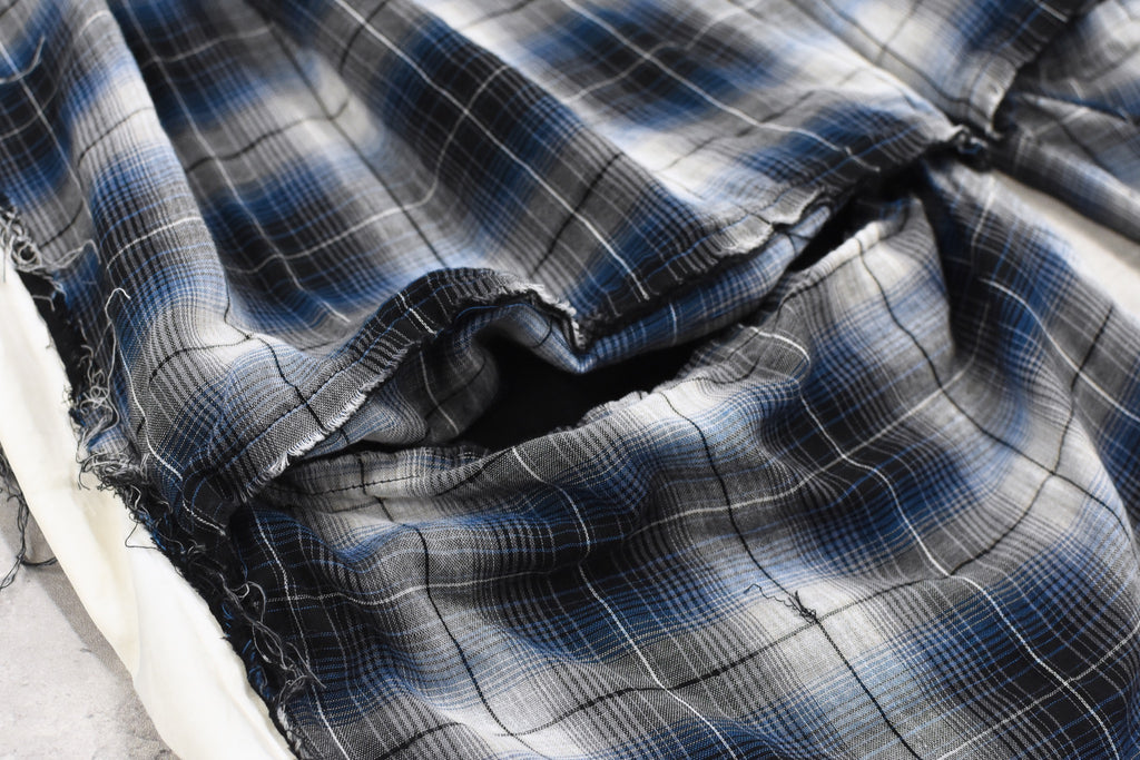 THE JEAN PIERRE / 3Tuck Easy Plaid Trouser - BLUE