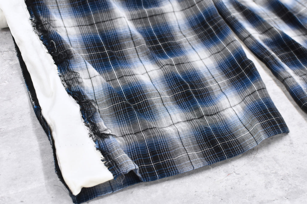 THE JEAN PIERRE / 3Tuck Easy Plaid Trouser - BLUE