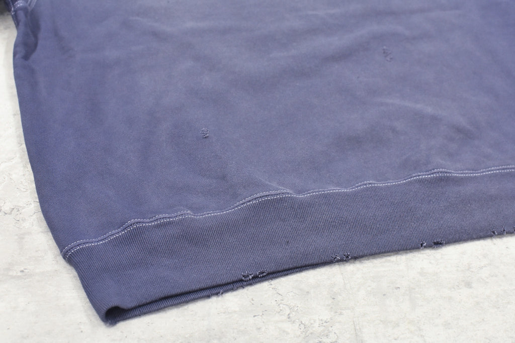 THE JEAN PIERRE / Pigment Grunge Destroy Sweat Shirt - FADE NAVY