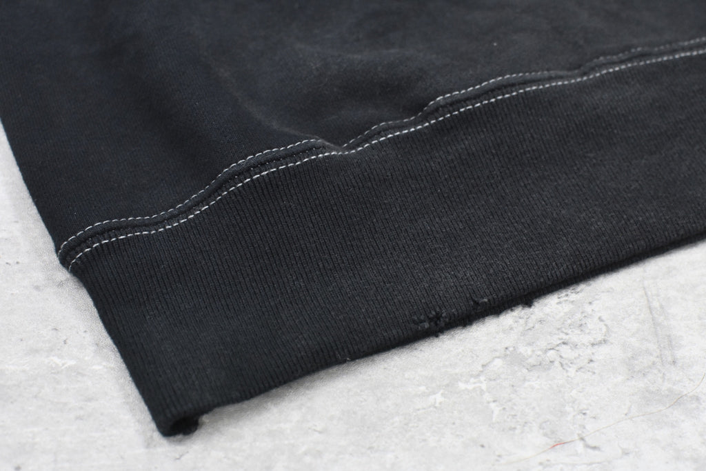 THE JEAN PIERRE / Pigment Grunge Destroy Sweat Shirt - FADE BLK