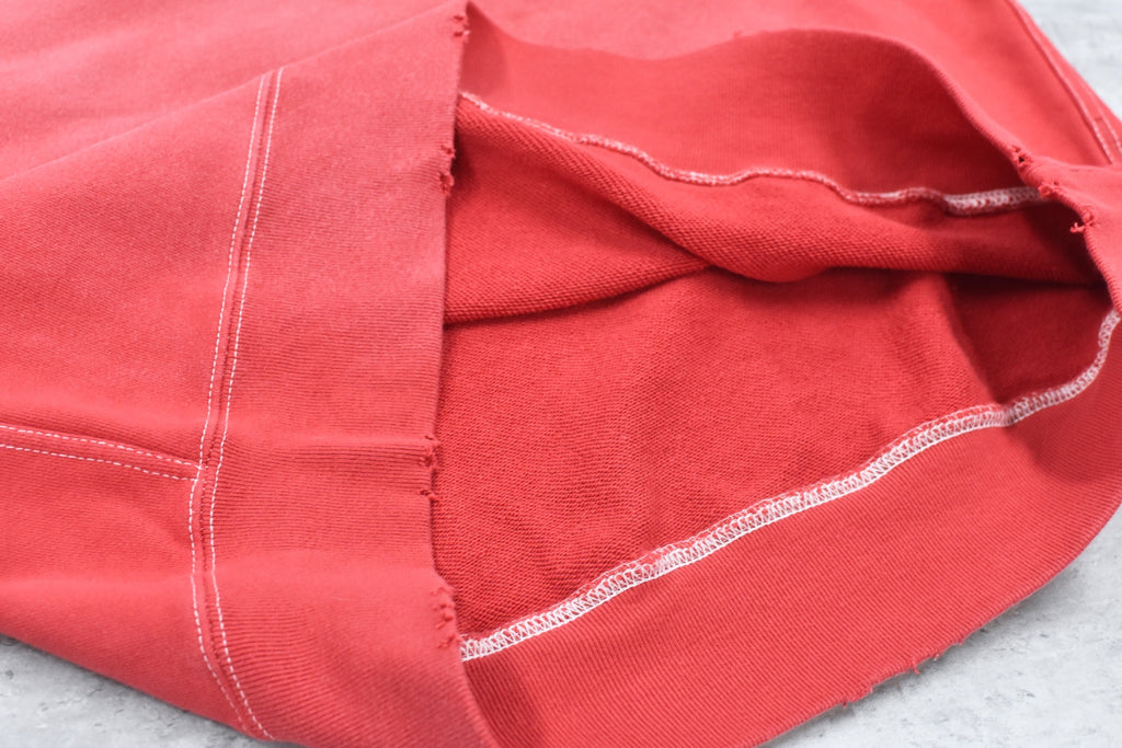 THE JEAN PIERRE / Pigment Grunge Destroy Sweat Shirt - FADE RED