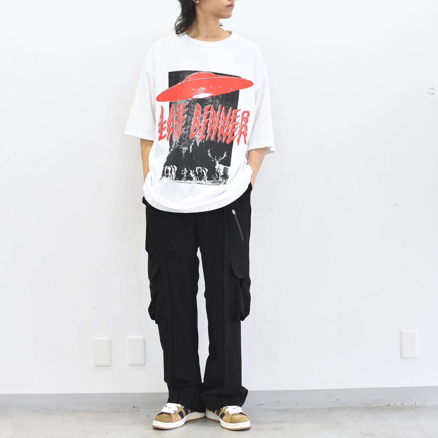 FUMEI / LATE DINNER S/S T-SHIRT - WHITE