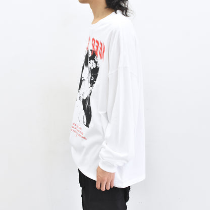 FUMEI / CAT? L/S T-SHIRT - WHITE