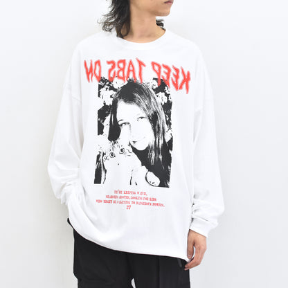 FUMEI / CAT? L/S T-SHIRT - WHITE