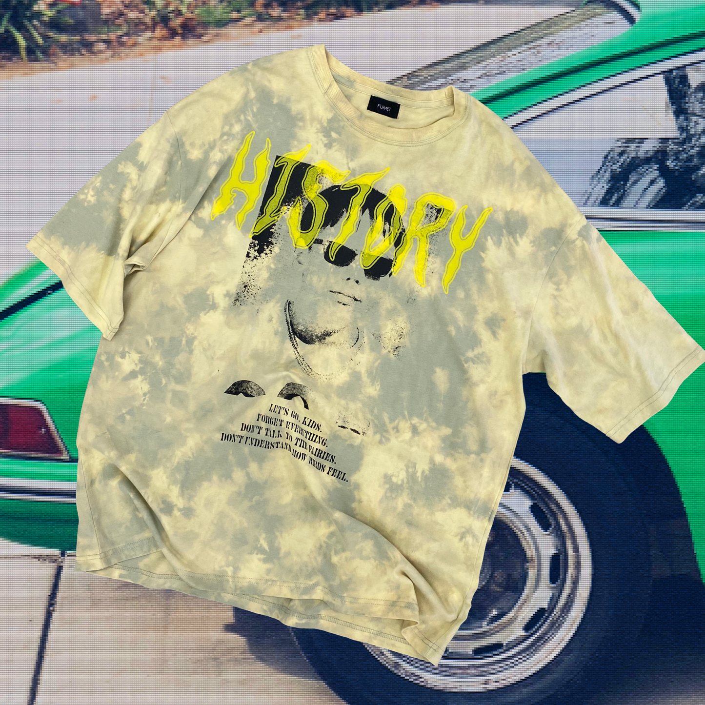 FUMEI / EVIL CAR S/S T-SHIRT - YELLOW