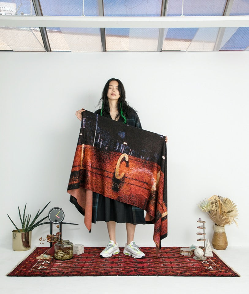 STOF / Double Exposure Knit Stole - VOLCAN