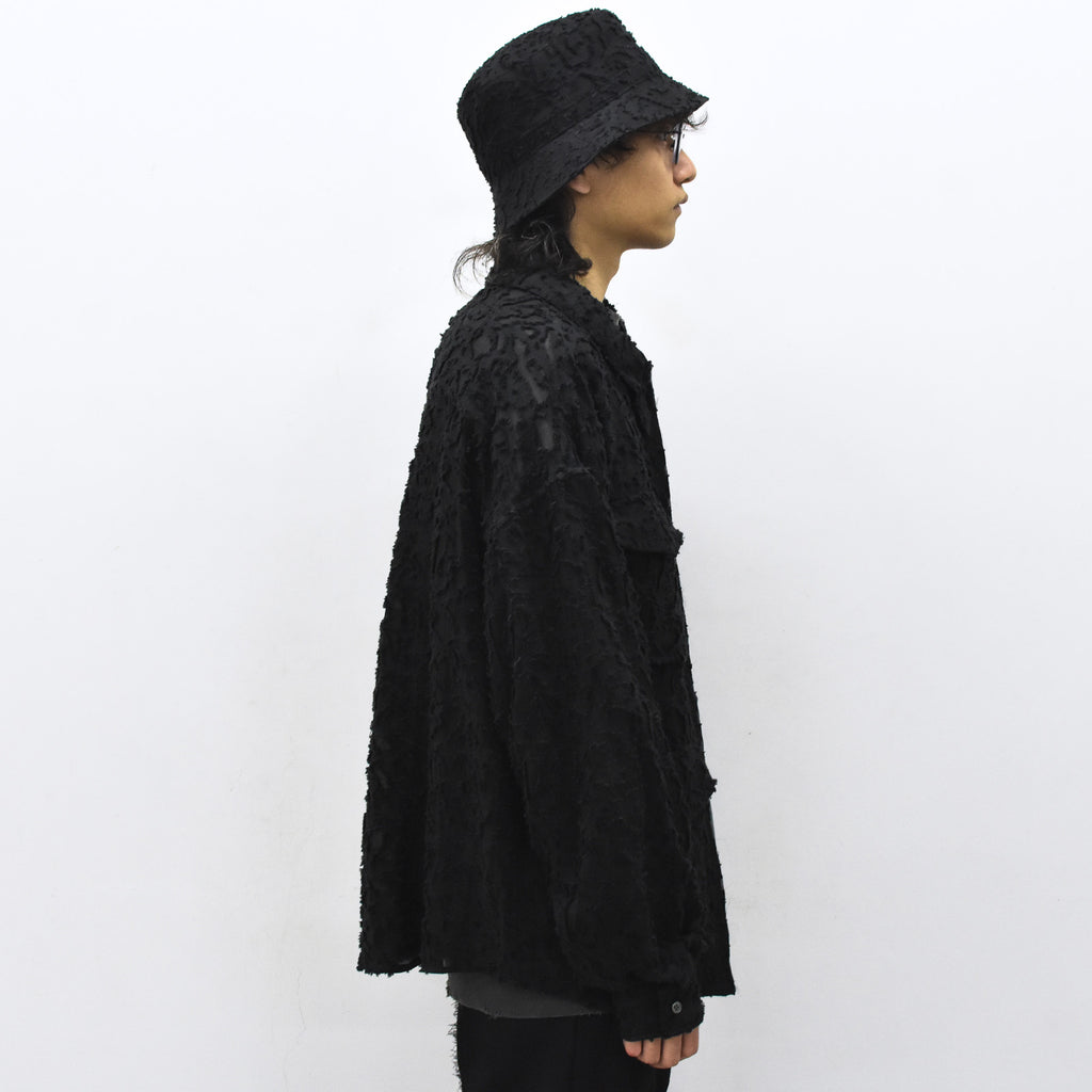 THE JEAN PIERRE / Grunge Jacquard Bucket Hat - BLACK