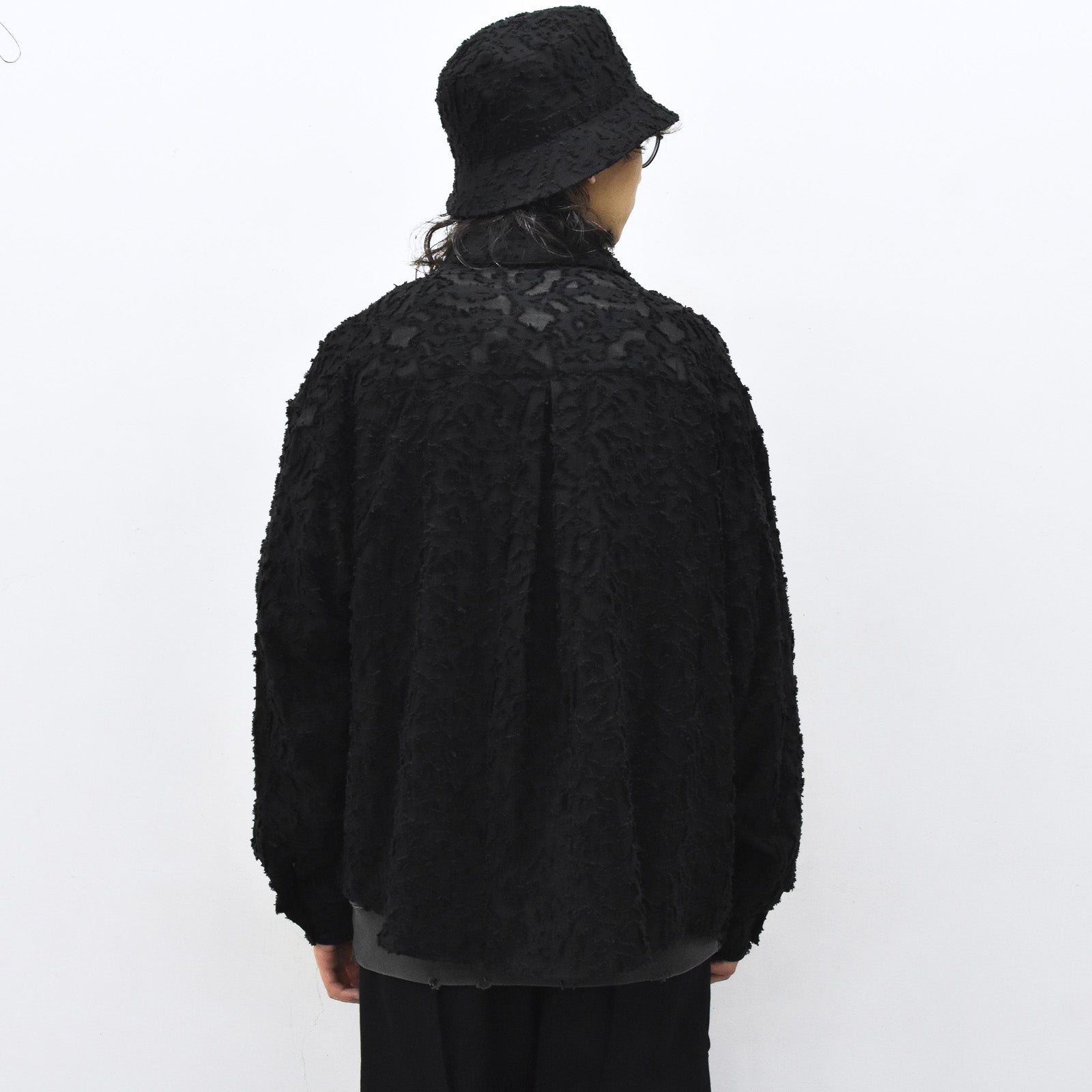 THE JEAN PIERRE / Grunge Jacquard Bucket Hat - BLACK