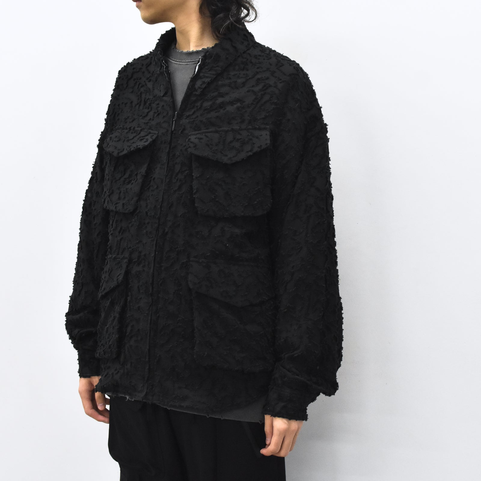 THE JEAN PIERRE / Grunge Jacquard Shirt - BLACK