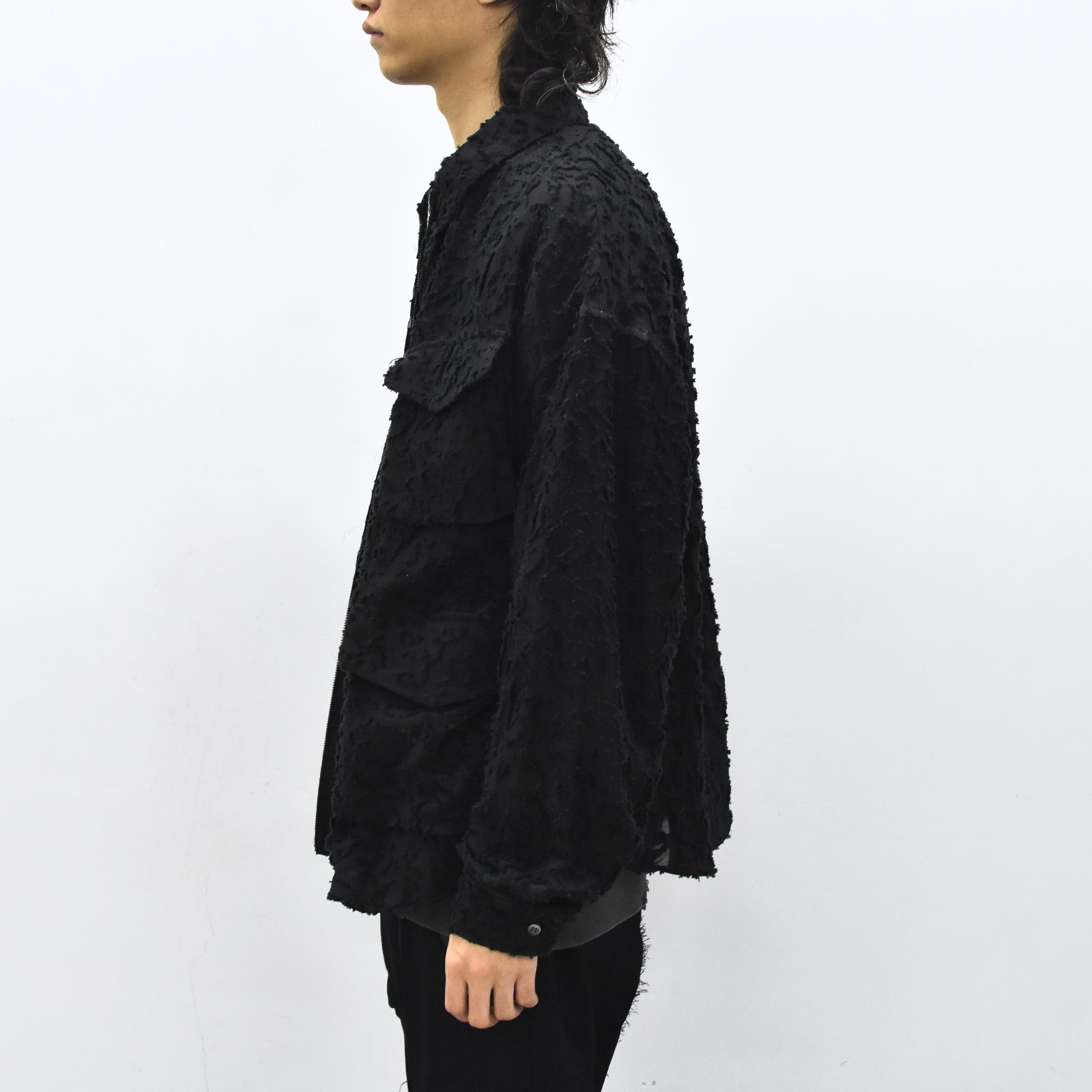 THE JEAN PIERRE / Grunge Jacquard Shirt - BLACK