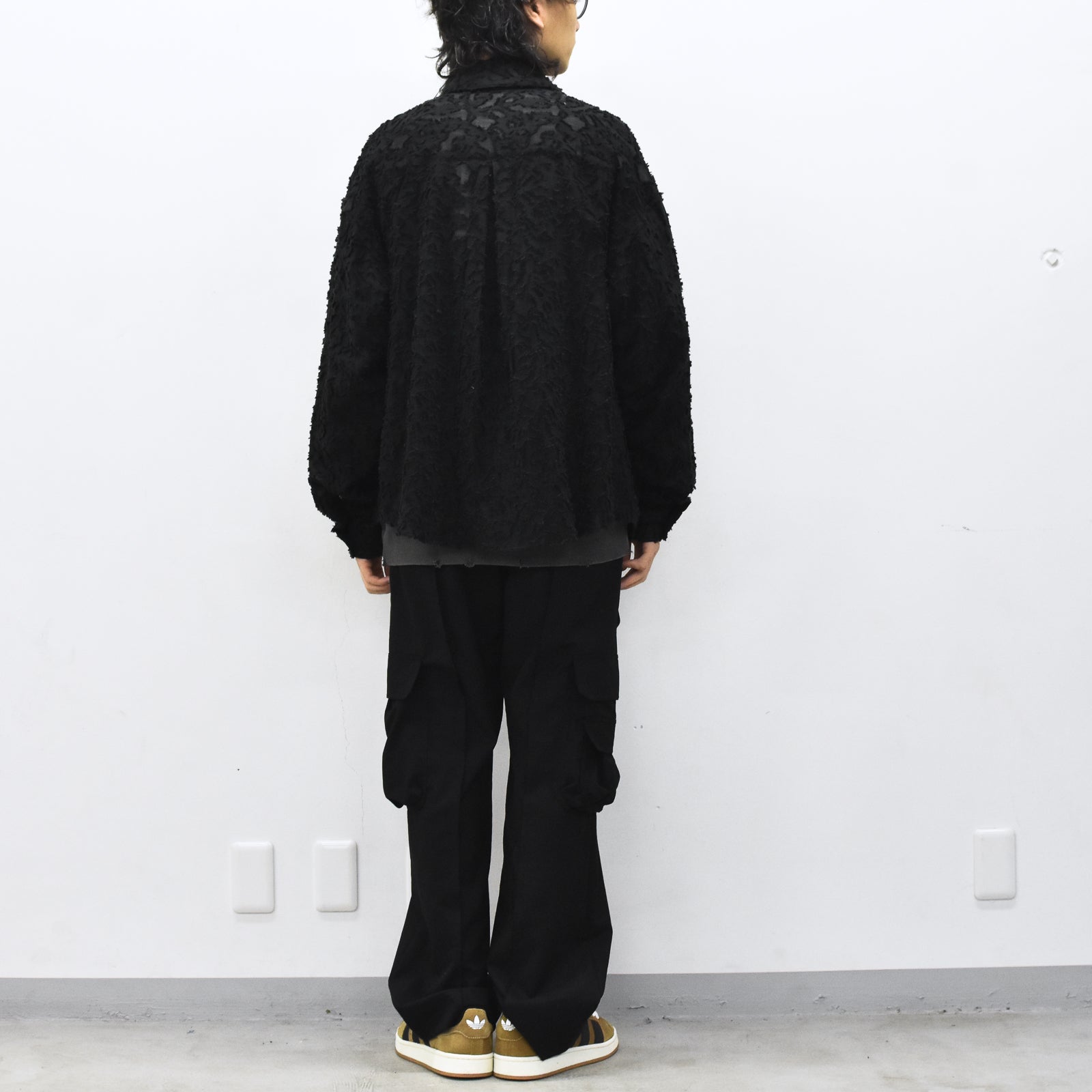 THE JEAN PIERRE / Grunge Jacquard Shirt - BLACK