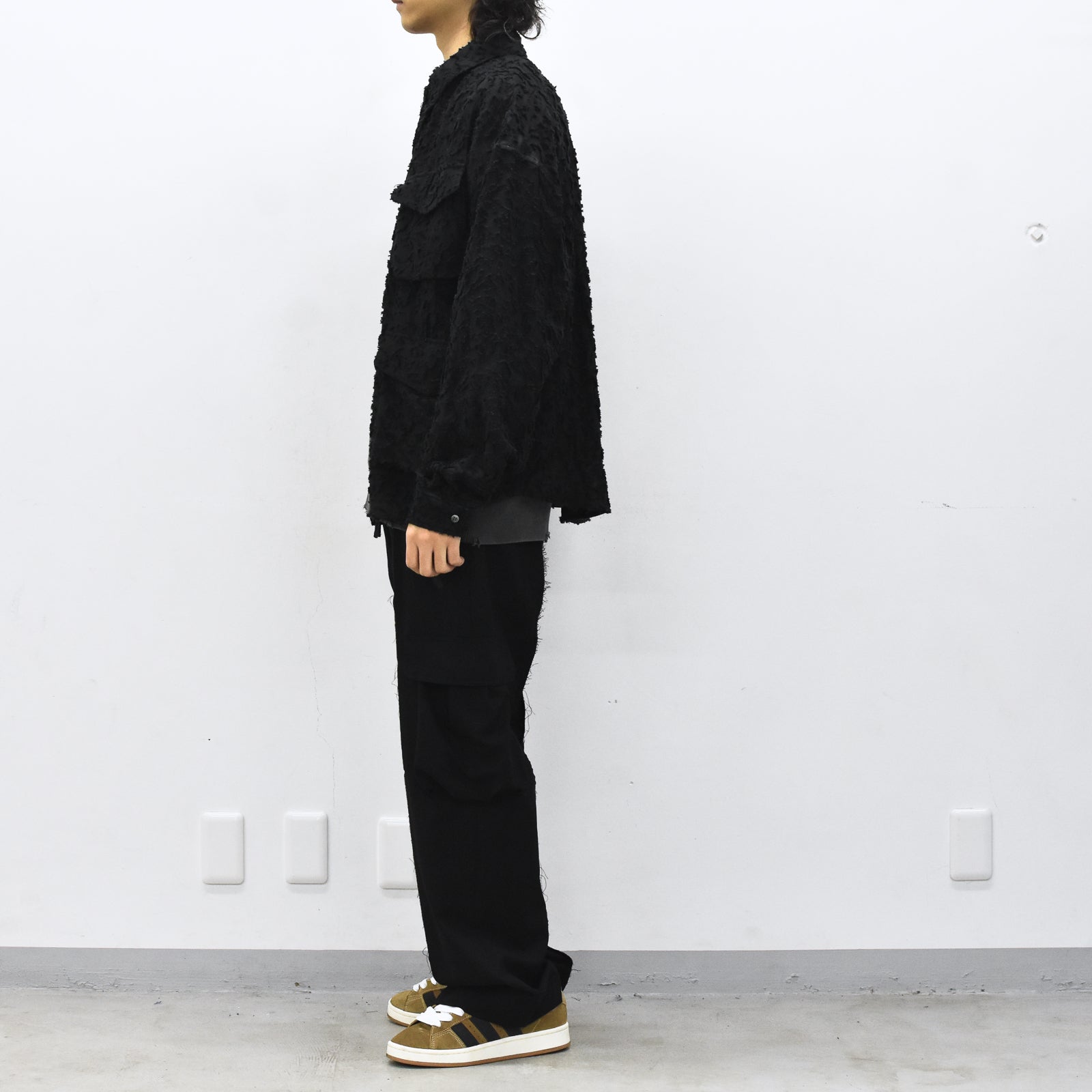 THE JEAN PIERRE / Grunge Jacquard Shirt - BLACK
