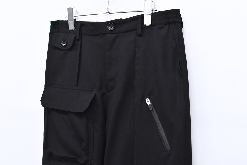 THE JEAN PIERRE / Reconstruction Silver Cargo Trouser - BLACK