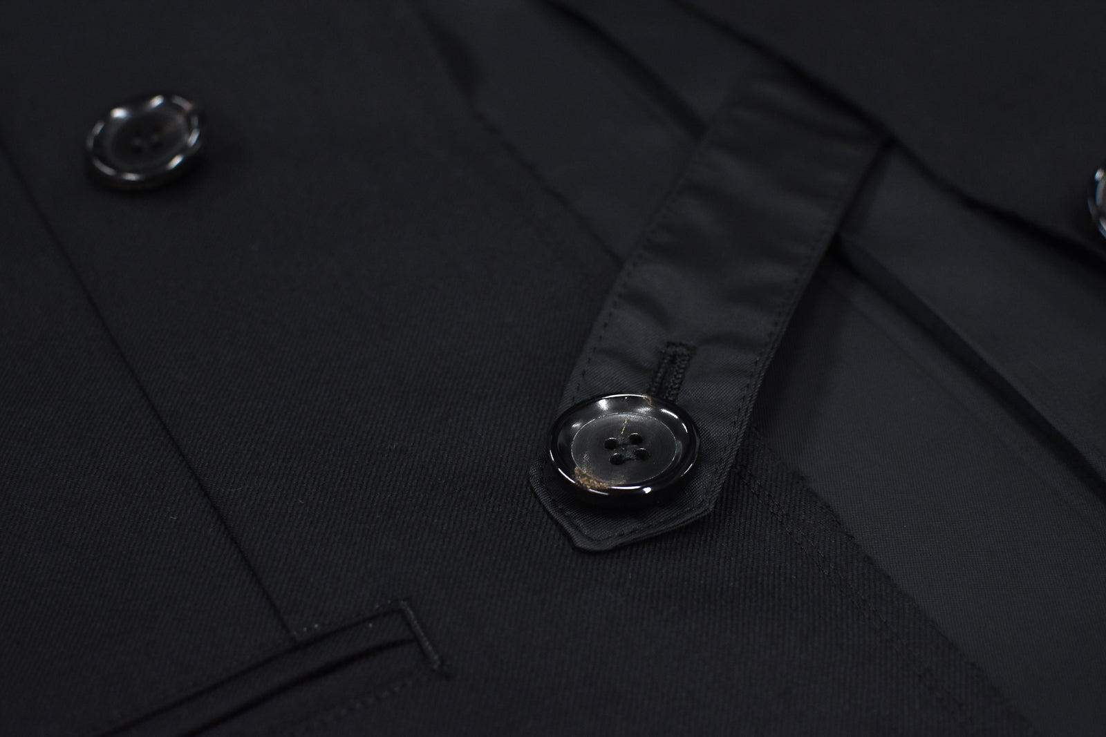 THE JEAN PIERRE / Tear Off Double Jacket - BLACK