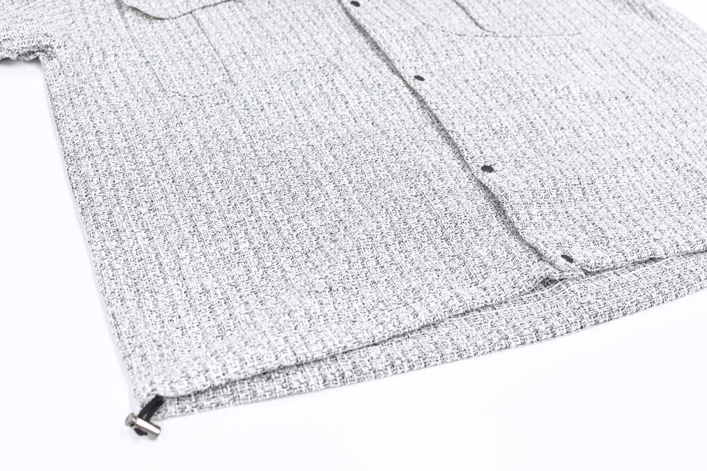 THE JEAN PIERRE / Tweed Hoodie Dove Shirt - WHITE