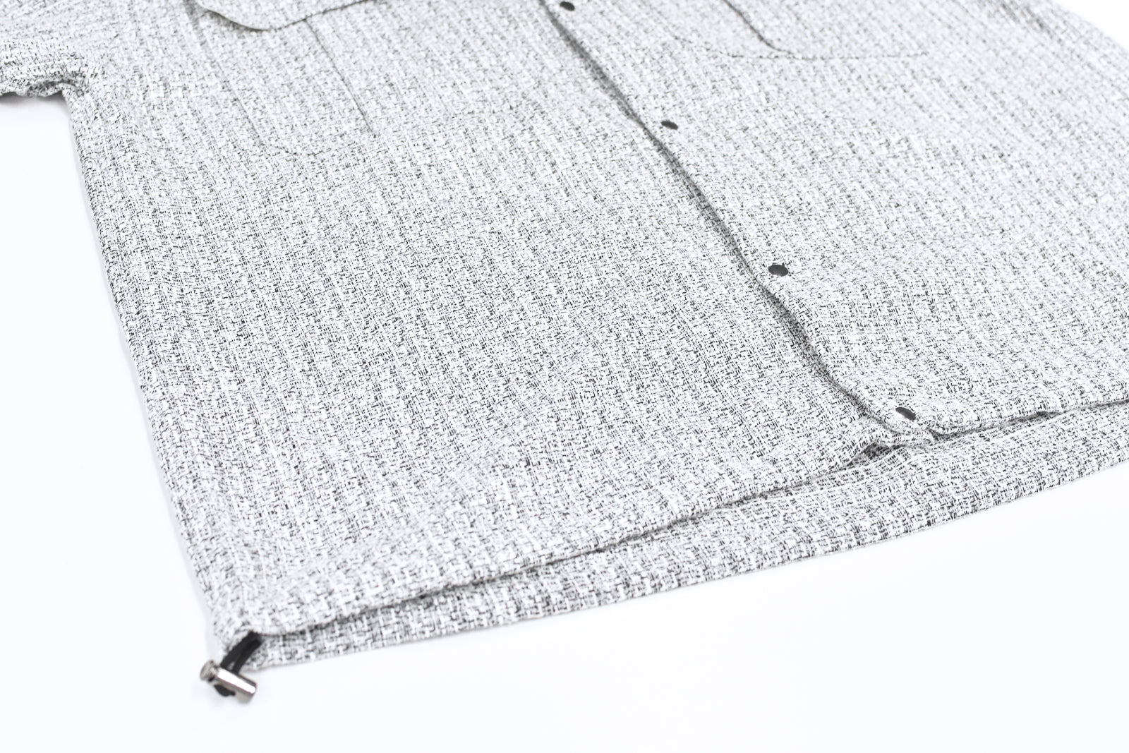 THE JEAN PIERRE / Tweed Hoodie Dove Shirt - WHITE