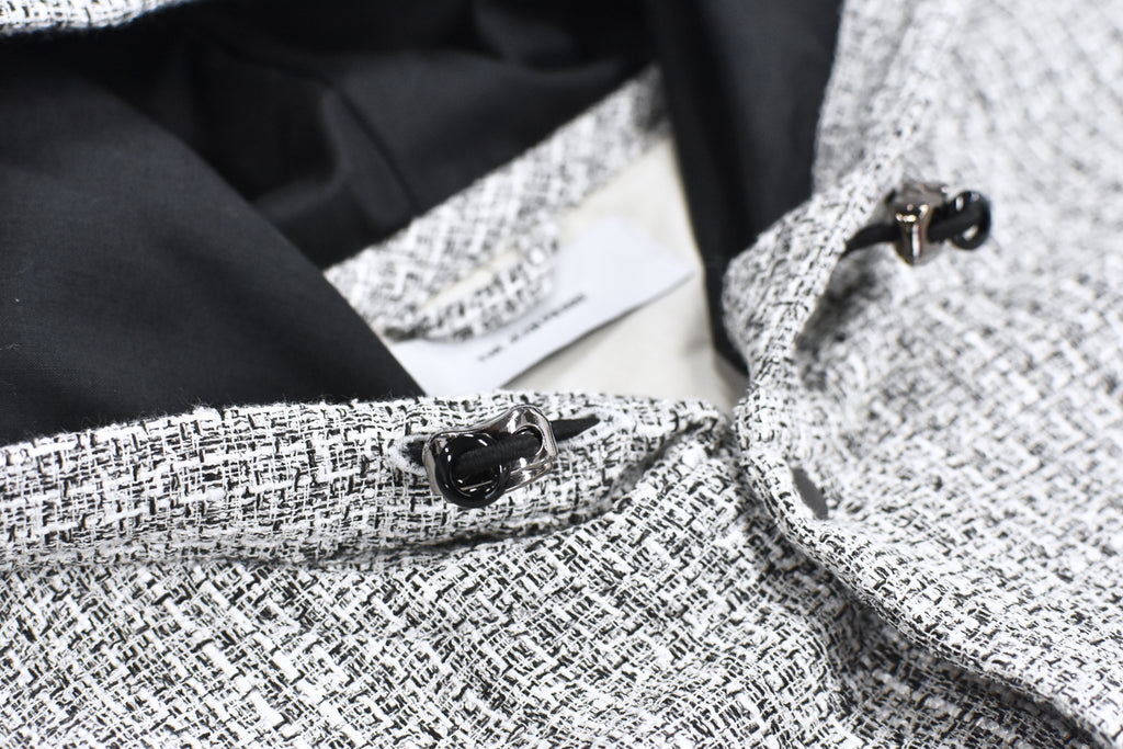 THE JEAN PIERRE / Tweed Hoodie Dove Shirt - WHITE