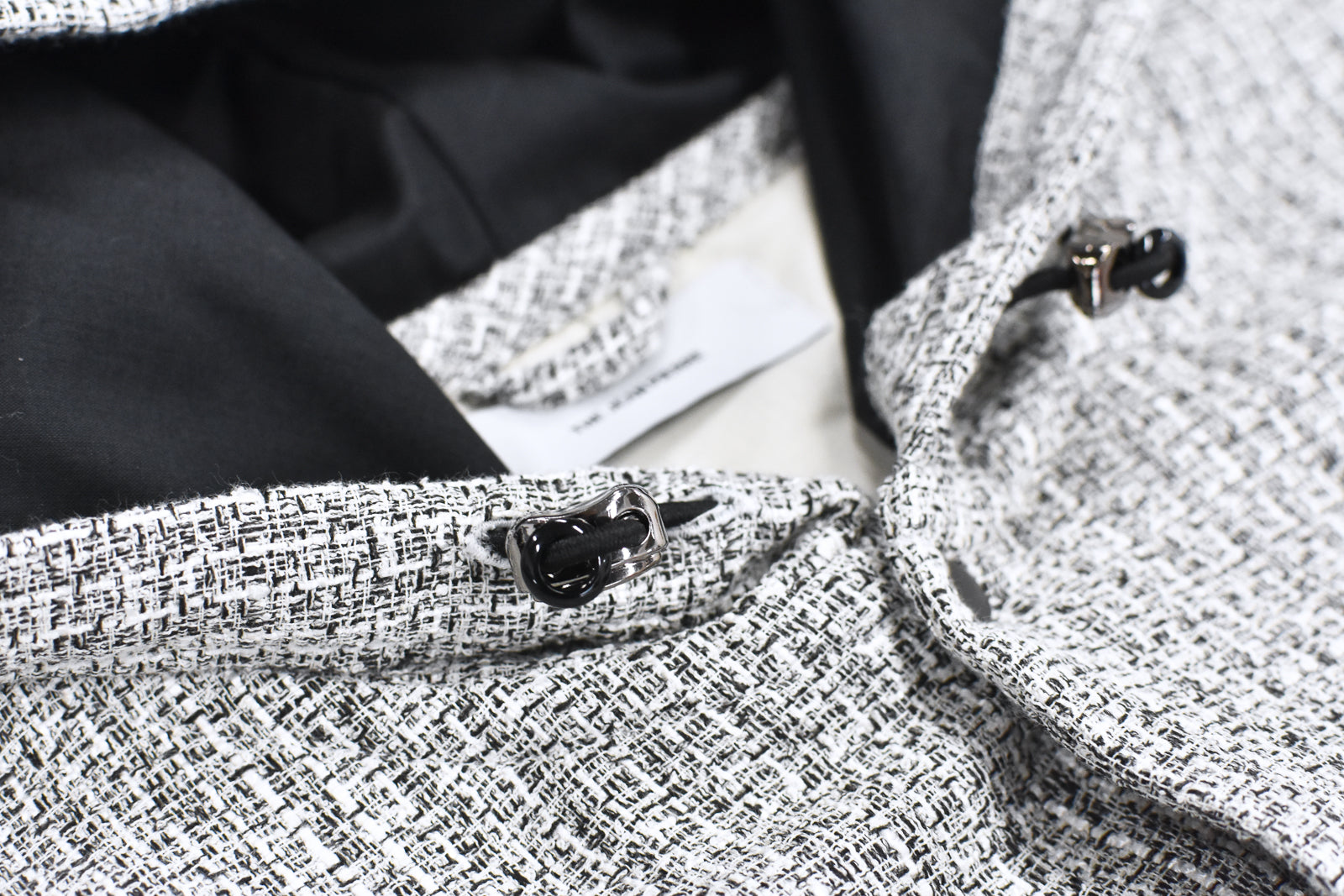 THE JEAN PIERRE / Tweed Hoodie Dove Shirt - WHITE