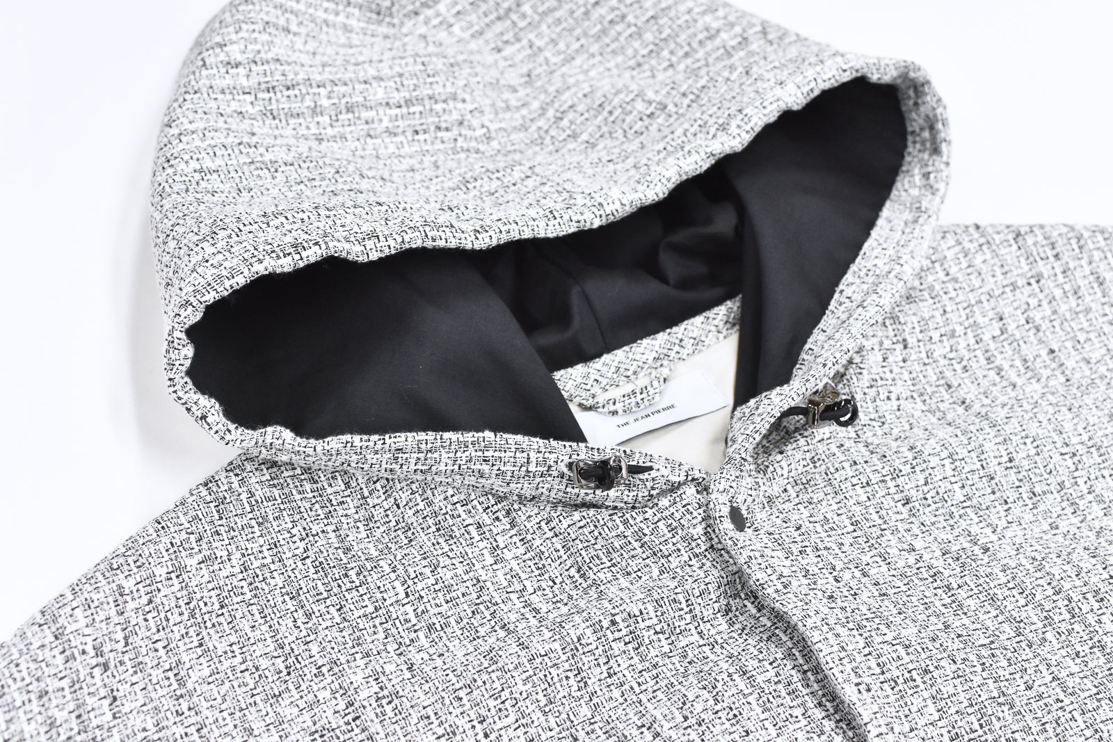 THE JEAN PIERRE / Tweed Hoodie Dove Shirt - WHITE