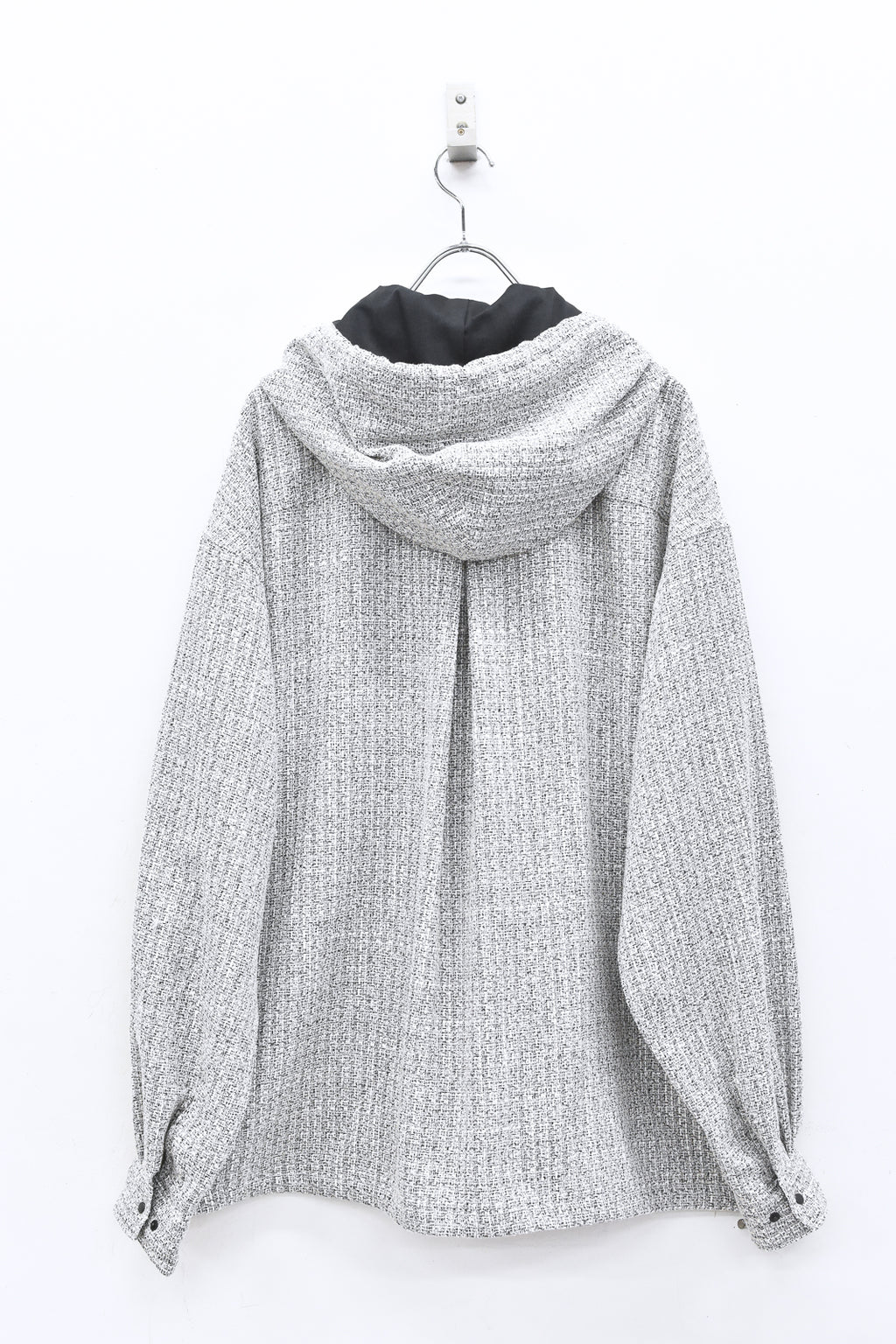 THE JEAN PIERRE / Tweed Hoodie Dove Shirt - WHITE