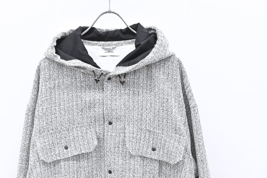 THE JEAN PIERRE / Tweed Hoodie Dove Shirt - WHITE