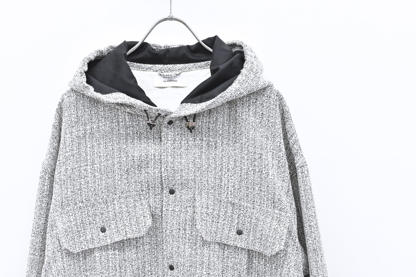 THE JEAN PIERRE / Tweed Hoodie Dove Shirt - WHITE