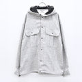 THE JEAN PIERRE / Tweed Hoodie Dove Shirt - WHITE