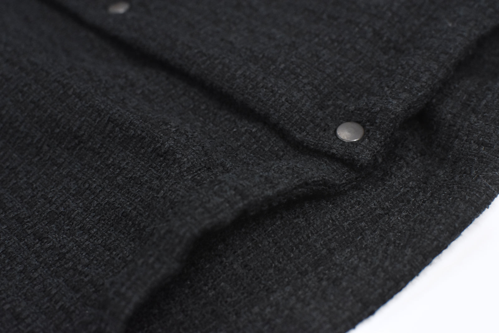 THE JEAN PIERRE / Tweed Hoodie Dove Shirt - BLACK