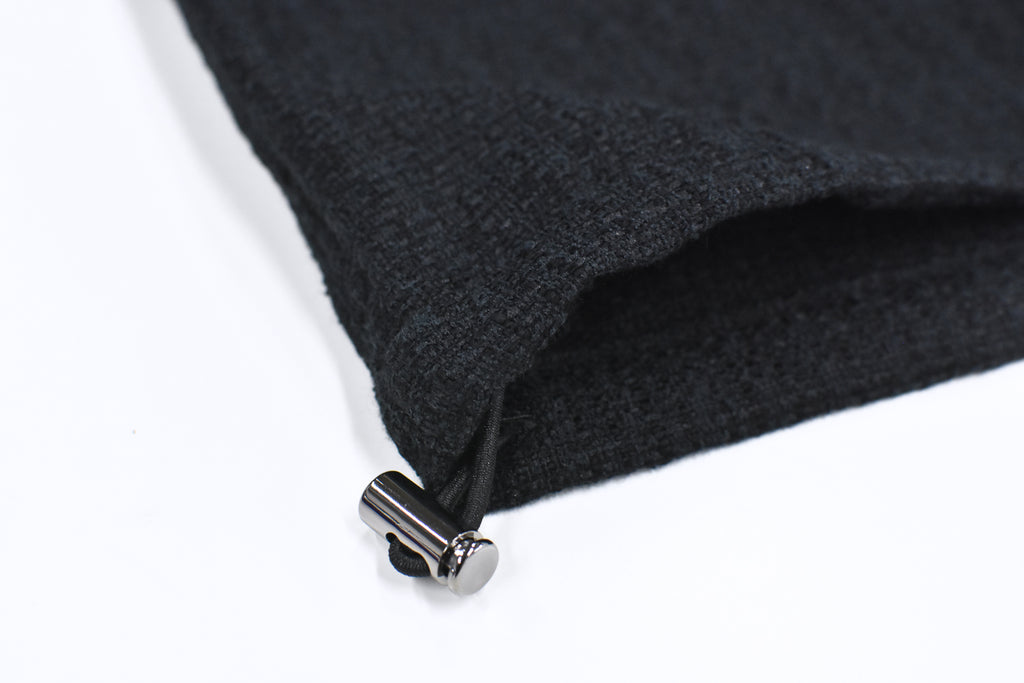 THE JEAN PIERRE / Tweed Hoodie Dove Shirt - BLACK